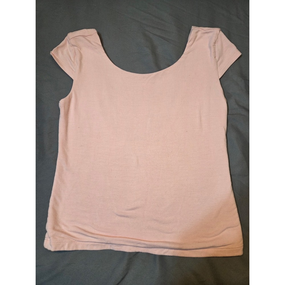 Unbranded Scoop Back Top Women Size S Pink Good Cap Sleeve Rayon Blend